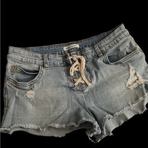 Billabong lace up jean shorts